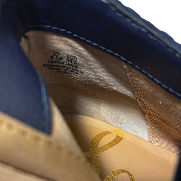 Sam Edelman Paige Navy Blue Suede Fringe Ankle Boot Booties Size 9.5 - Like New - Picture 5 of 6